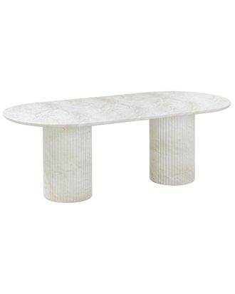 TOV Furniture Tov Furniture Brut White Marble Pattern Indoor/Outdoor Dining Table