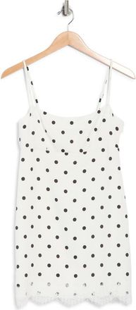 Wayf Lace Trim Minidress in Ivory Polka Dot at Nordstrom Rack, Size X-Large