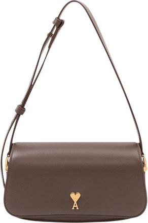 Ami Brown Logo Small Shoulder Bag
