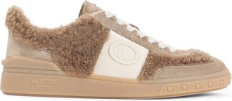 Valentino Garavani Camel Brown Suede Upvillage Sneakers-Donna