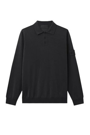 Stone Island GHOST 5100076 KNITTED POLO Size: XXL, colour: BLACK