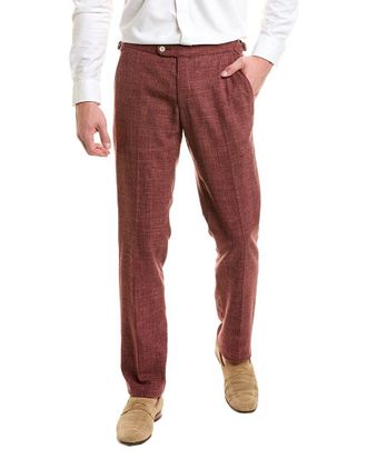 Richard James Flat Front Wool & Linen-Blend Trouser