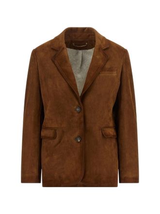 Golden Goose Brown Suede Journey Blazer
