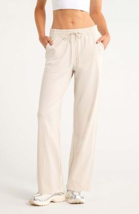 Zella Move In Mid Rise Straight Leg Sweatpants in Grey Moonbeam at Nordstrom, Size Xx-Large
