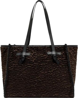 Gianni Chiarini Marcella Tote Bag van imitatiebont met astrakhan-effect - Dames - Tassen - Bruin - Maat: ONE Size