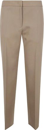 Jil Sander Broeken, Dames, Beige, L, Wol, Licht Cropped Tailored Pant