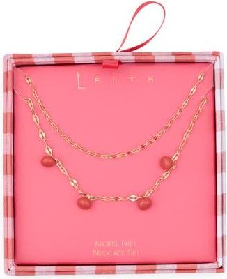 Leith Two Row Tomato Layered Necklace in Red Multi- Gold at Nordstrom Rack