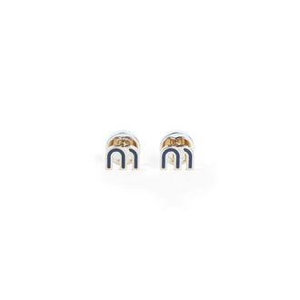 Miu Miu Earrings, female, Black, Size: ONE SIZE Enameled Metal Earrings