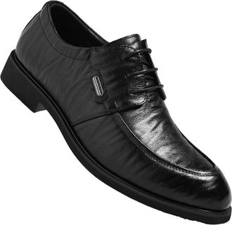 Generic Mens Hand-Grain Leather Dress Shoes Oxford Shoes Business Formal Large Size Shoes for Office Work and Commuting(Black,10.5)