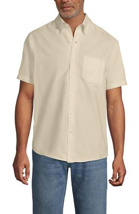 Lands End Short Sleeve Sail Rigger Shirt in Pale Sweet Butter at Nordstrom, Size Xx-Large