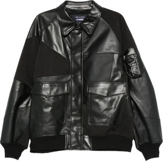 Comme Des Garçons leather bomber jacket - Black