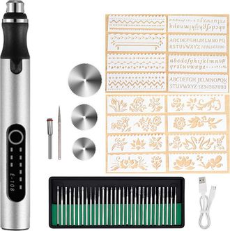 OEM Bol&iacute;grafo De Grabado El&eacute;ctrico, Kit De Herramientas De Grabado Port&aacute;til, Mini Bol&iacute;grafo De Grabado, Recargable Por Usb, Herramienta De Grabado Multifu