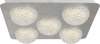 Searchlight Searchlight Celestia 5 Light Led Ceiling Light - Silver Leaf With Clear Acrylic