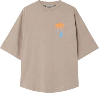 Palm Angels I Love PA Over Tee - Heren - T-shirts - Beige - XS - Tops