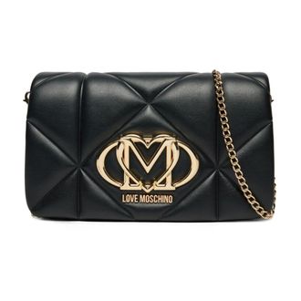 Love Moschino Shoulder Bags, female, Black, ONE SIZE, Quilted Crossbody Bag with Chain Strap