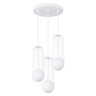 Wonderlamp L&aacute;mpara colgante con estructura redondeada y 3 esferas de cristal