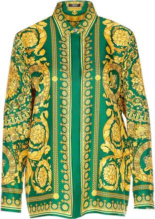 Versace Spring Barocco Print Silk Shirt