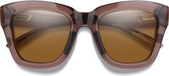 Smith Sway 52mm ChromaPop Polarized Square Sunglasses in Rosewood Crystal /Brown at Nordstrom