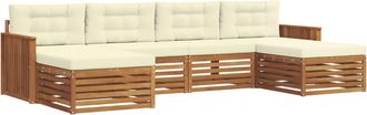 vidaXL Conjunto De Sof&aacute;s De Exterior 6 Uds. Natural Y Crema Vidaxl