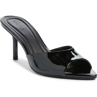 Open Edit Micah Heeled Sandal in Black Patent at Nordstrom, Size 9.5