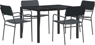 vidaXL Juego De Muebles De Exterior 5 Uds. Gris Antracita Acero Vidaxl