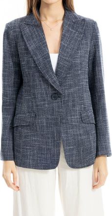 Max Studio One Button Blazer in Dark Navy Melange at Nordstrom Rack, Size X-Small