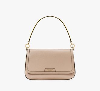 Kate Spade New York Womens Hudson Colorblocked Convertible Flap Shoulder Bag in Grey | Pebble Leather
