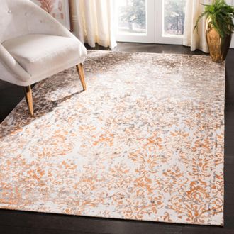 Safavieh Expression Hand Made Area Rug, Ivory / Rust Transitional Style Non Shedding