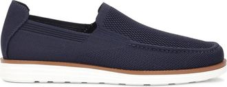 Kazar Donkerblauwe instapschoenen van stretchstof - Heren - Loafers - Blauw - 42 EU - Schoenen