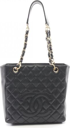 Chanel Black Grained Calfskin Handbag Tote Bag (Pre-Owned)