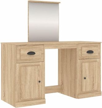 vidaXL Vidaxl - Tocador con espejo color roble Sonoma 130x50x132,5 cm