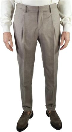 BRIGLIA 1949 Tiberios Broek - Heren - Nette broeken - Bruin - XL - Wol - Broeken