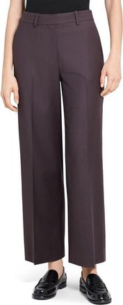 Theory Sleek Flannel Straight Classic Pants in Cacao at Nordstrom, Size 00