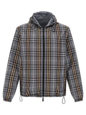 Burberry Grey Check Hood Jacket