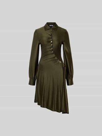 Paco Rabanne Knielanges Kleid mit Knopfleiste in Khaki, Gr&ouml;&szlig;e XS/S