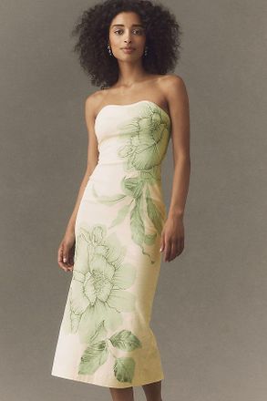 BHLDN Strapless Fitted Midi Dress