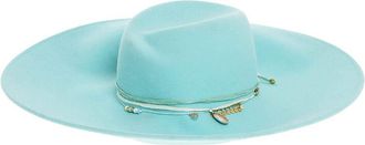 Maison Michel Sky Blue Solid Fedora Hat