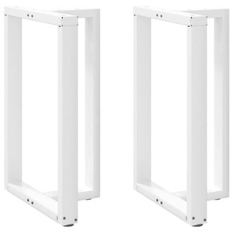 Berkfield Home Bar Table Legs T-Shaped&not;2 pcs White 60x35x(90-91) cm Steel