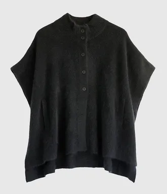 C.T. Plage Poncho Ladies High Neck Black