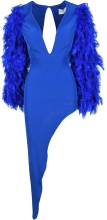 Valeria Mazza Blue Polyester Viscose Dress