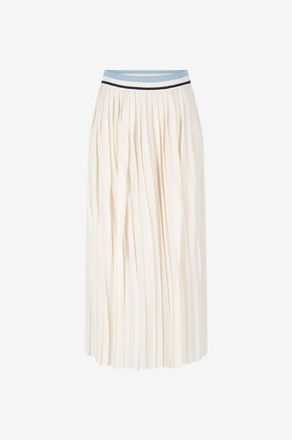 Moncler Langer Faltenrock aus Georgette und Strick