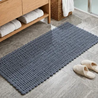 KASANOVA Tappeto bagno ciniglia 60x130 cm blu Rug