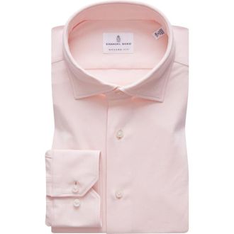 Emanuel Berg Modern Fit Stretch Knit Sport Shirt in Pink at Nordstrom Rack, Size Large/x-Large