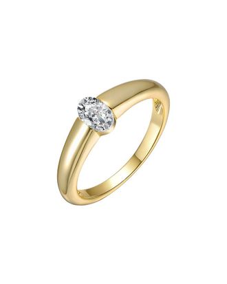 Genevive Silver CZ Solitaire Ring