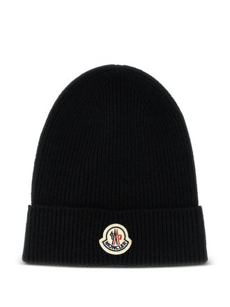 Moncler Berretto con applicazione - Nero
