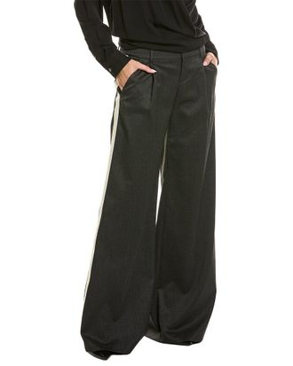 Alice & Olivia Alice + Olivia Eric Low-Rise Wool-Blend Pant