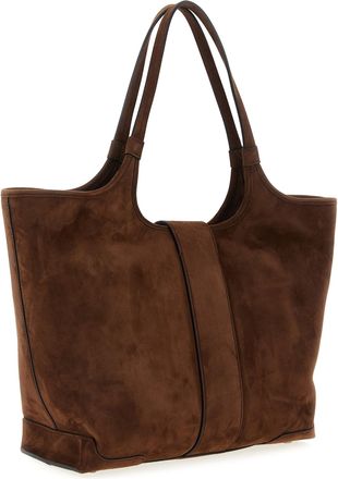 Roger Vivier Womens Viv Choc Midi Tote Brown Goat Leather