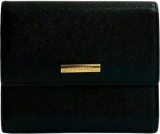 Burberry Pre-owned Wallets, male, Black, Size: ONE SIZE Pre-owned Leather Trifold Wallet