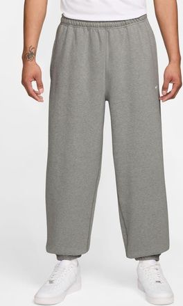 Nike Solo Swoosh Fleece Sweatpants in Grey Heather/smoke Grey/white at Nordstrom, Size Xx-Large