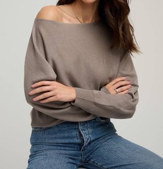 Favorite Daughter The Effortless Sweater In Soft Taupe